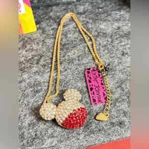 Betsey Johnson x Disney Mickey Mouse crystal pendant NWT
